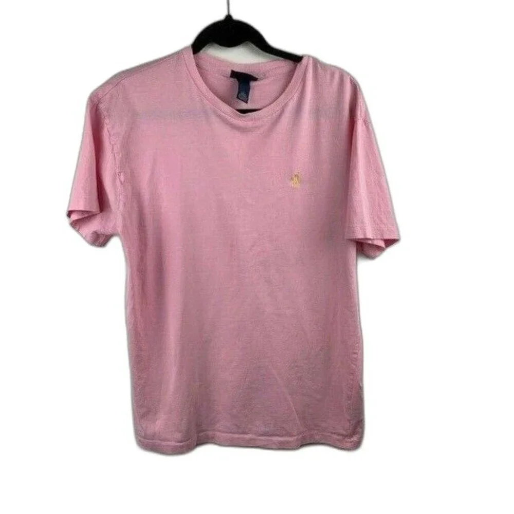 Polo By Ralph Lauran Mens Polo Shirt Pink Size Medium Short Sleeve